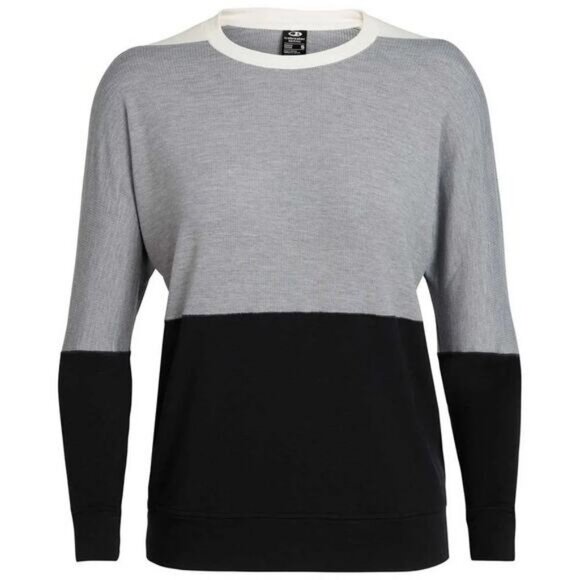 ICEBREAKER Momentum Crew Merino Sweater Women's Size Medium Gray Black - Picture 3 of 9